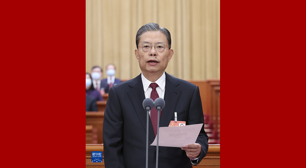 3月5日，第十四屆全國人民代表大會第一次會議在北京人民大會堂開幕。趙樂際主持開幕會。