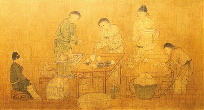宋代《春宴圖》（局部），故宮博物院藏。 　　杜建坡攝