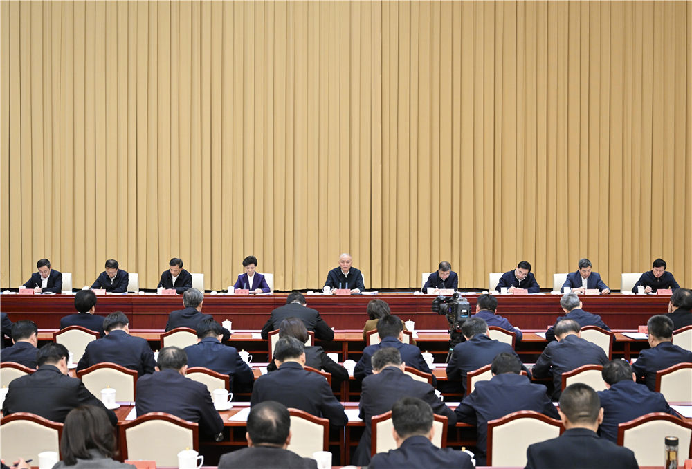 11月6日，學習貫徹習近平文化思想座談會在北京召開，中共中央政治局常委、中央書記處書記蔡奇出席并講話。新華社記者 岳月偉 攝