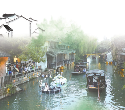 　中國美術(shù)學(xué)院雕塑與公共藝術(shù)學(xué)院師生在2023烏鎮(zhèn)戲劇節(jié)上表演。 　　以上均為烏鎮(zhèn)戲劇節(jié)官方供圖