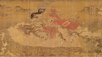 洛神賦圖（局部） 原作為東晉畫家顧愷之所繪，后有多個臨摹本，本圖應(yīng)為宋代畫家所繪。