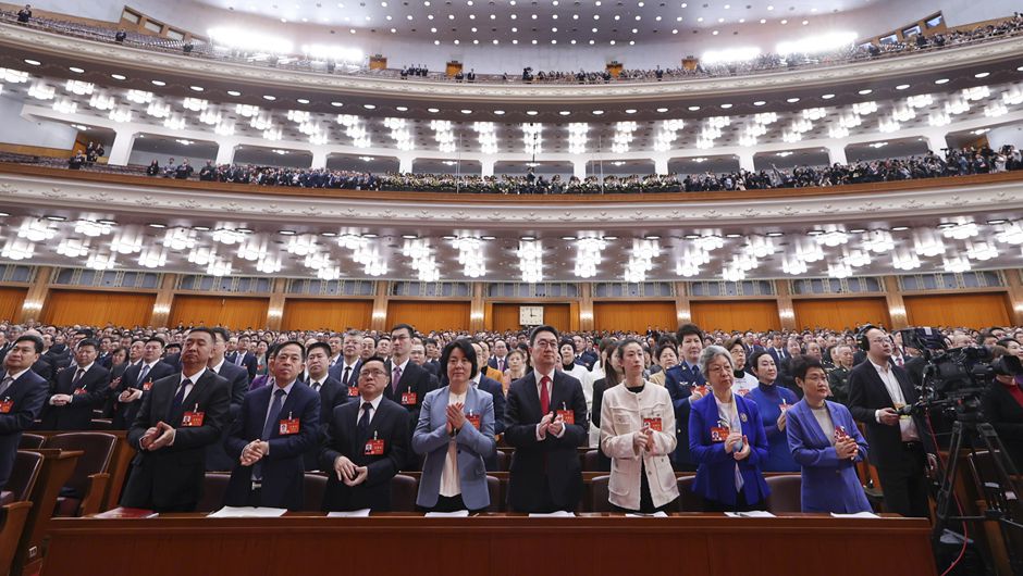 3月4日，中國人民政治協(xié)商會議第十四屆全國委員會第二次會議在北京人民大會堂開幕。新華社記者 邢廣利 攝