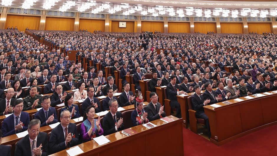 3月4日，中國人民政治協(xié)商會議第十四屆全國委員會第二次會議在北京人民大會堂開幕。新華社記者 龐興雷 攝