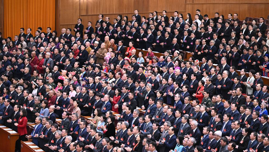 3月4日，中國人民政治協(xié)商會議第十四屆全國委員會第二次會議在北京人民大會堂開幕。新華社記者 燕雁 攝