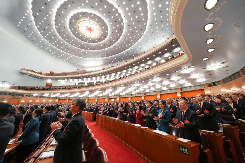 3月5日，第十四屆全國人民代表大會第二次會議在北京人民大會堂開幕。新華社記者 王毓國 攝