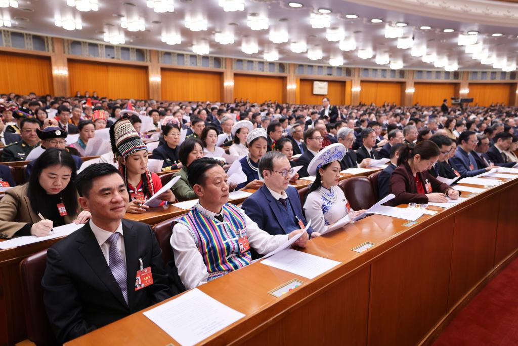 3月10日，中國人民政治協(xié)商會議第十四屆全國委員會第二次會議在北京人民大會堂舉行閉幕會。新華社記者 邢廣利 攝
