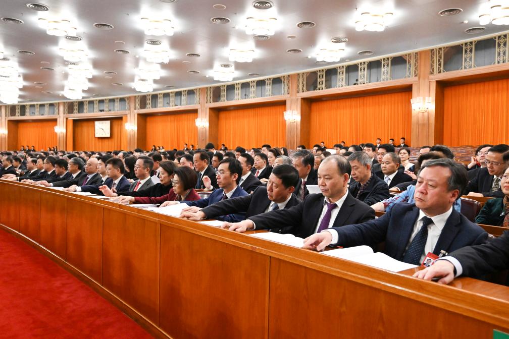 3月10日，中國人民政治協(xié)商會議第十四屆全國委員會第二次會議在北京人民大會堂舉行閉幕會。新華社記者 謝環(huán)馳 攝