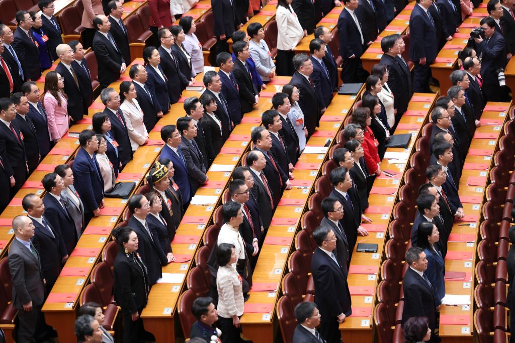 3月11日，第十四屆全國人民代表大會第二次會議在北京人民大會堂舉行閉幕會。新華社記者 丁林 攝