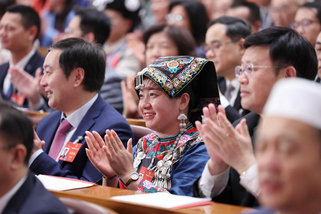 3月11日，第十四屆全國人民代表大會第二次會議在北京人民大會堂舉行閉幕會。新華社記者 姚大偉 攝