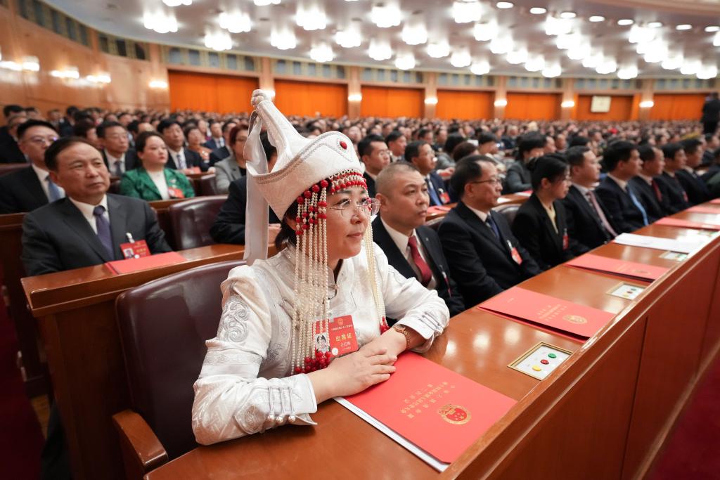 3月11日，第十四屆全國人民代表大會第二次會議在北京人民大會堂舉行閉幕會。新華社記者 王毓國 攝