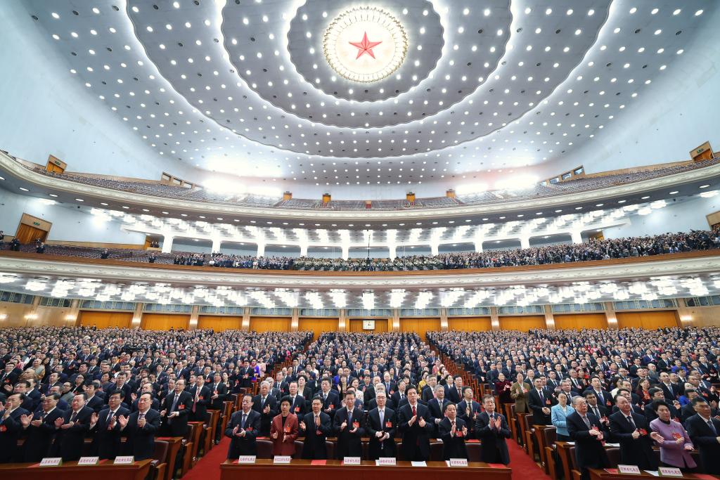 3月11日，第十四屆全國人民代表大會第二次會議在北京人民大會堂舉行閉幕會。新華社記者 黃敬文 攝