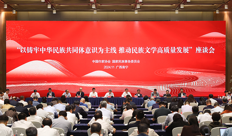 11月17日，“以鑄牢中華民族共同體意識為主線  推動民族文學高質量發(fā)展”座談會在廣西南寧舉行