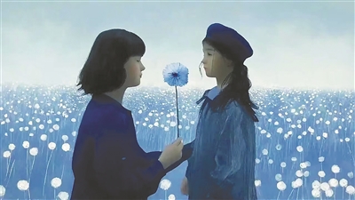 AI生成短片《致親愛的自己》劇照。  　　中國傳媒大學供圖